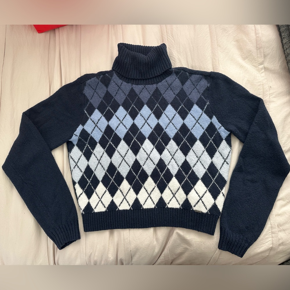 Blue Argyle Hollister Sweater